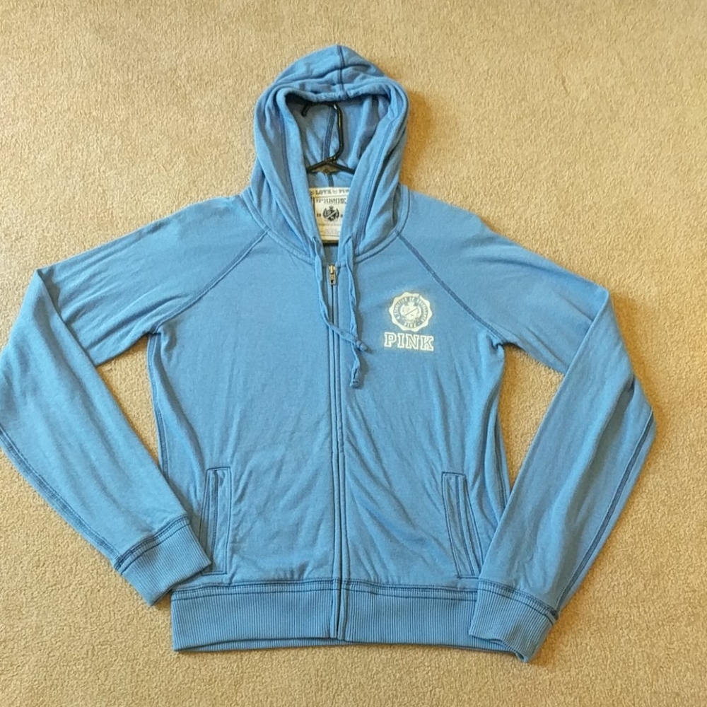 Vintage Victoria's Secret Pink blue zip hoodie - Picture 2 of 2